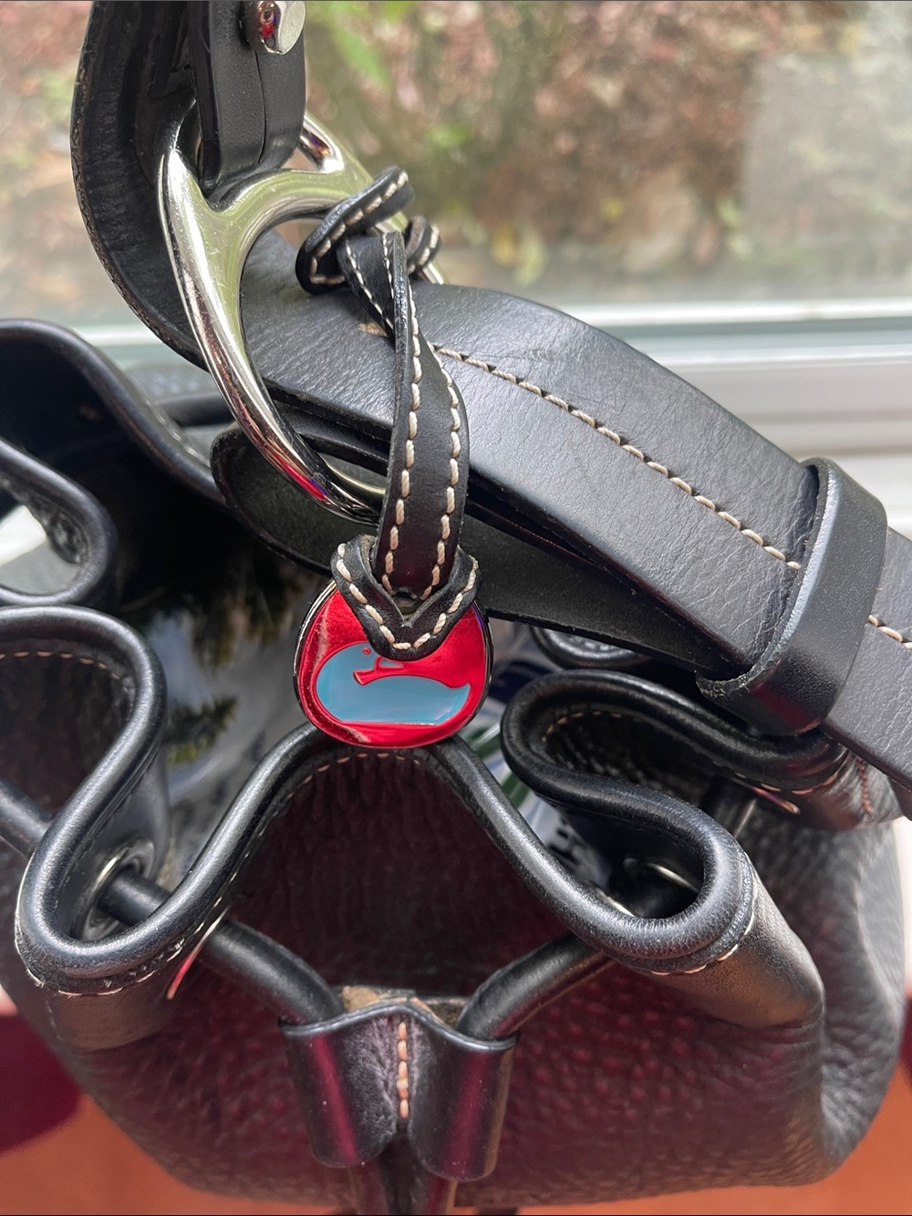 Dooney & Bourke Black Pebble Leather Drawstring Crossbody Bucket Bag - Picture 2 of 11